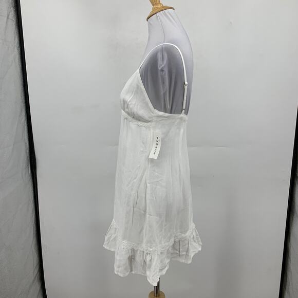 LA Hearts Dress Womens S Small White Straps Lace Trim Lined Back Zip Babydoll - Picture 4 of 13